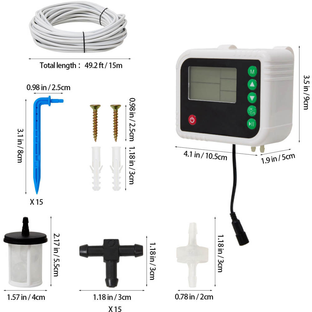 Living and Home 15 Pot Solar-Powered Automatic Watering Drip Irrigation System Kit Image 8