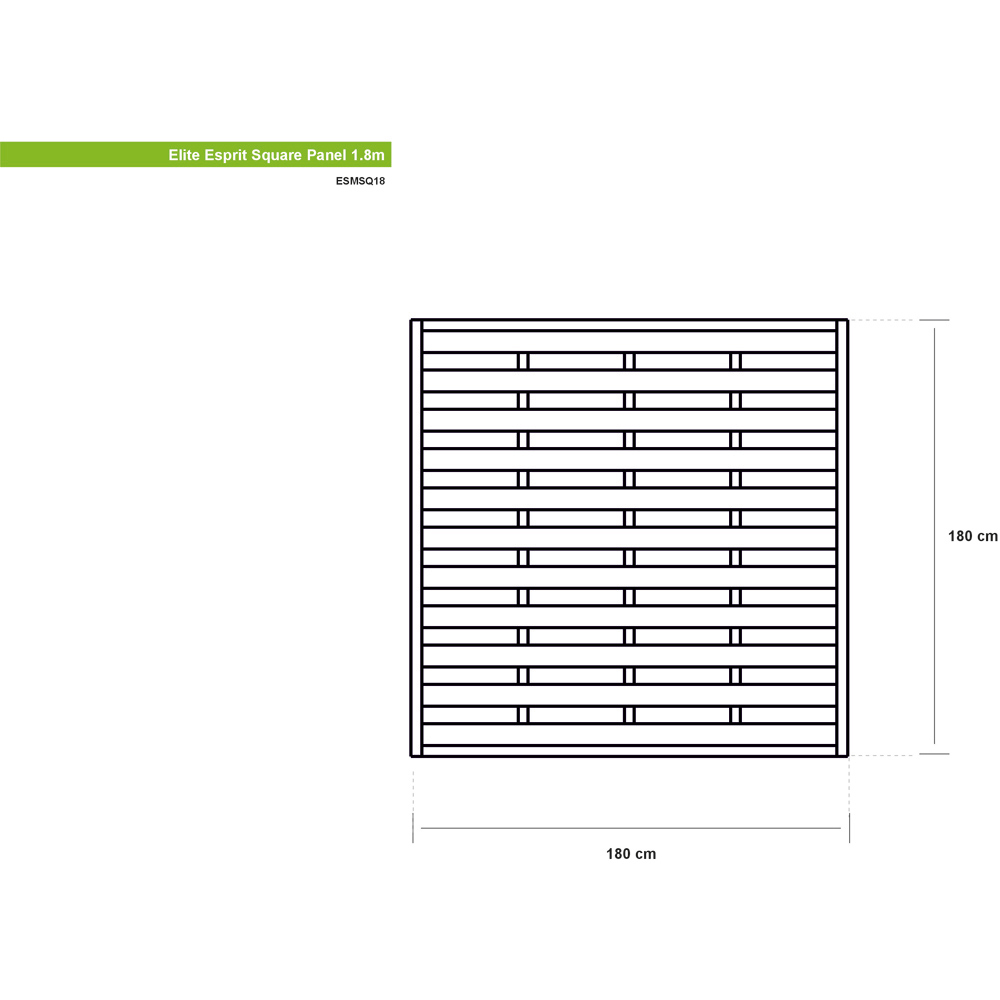 Shire Elite Esprit 6 x 6ft Square Fence Panel Image 4