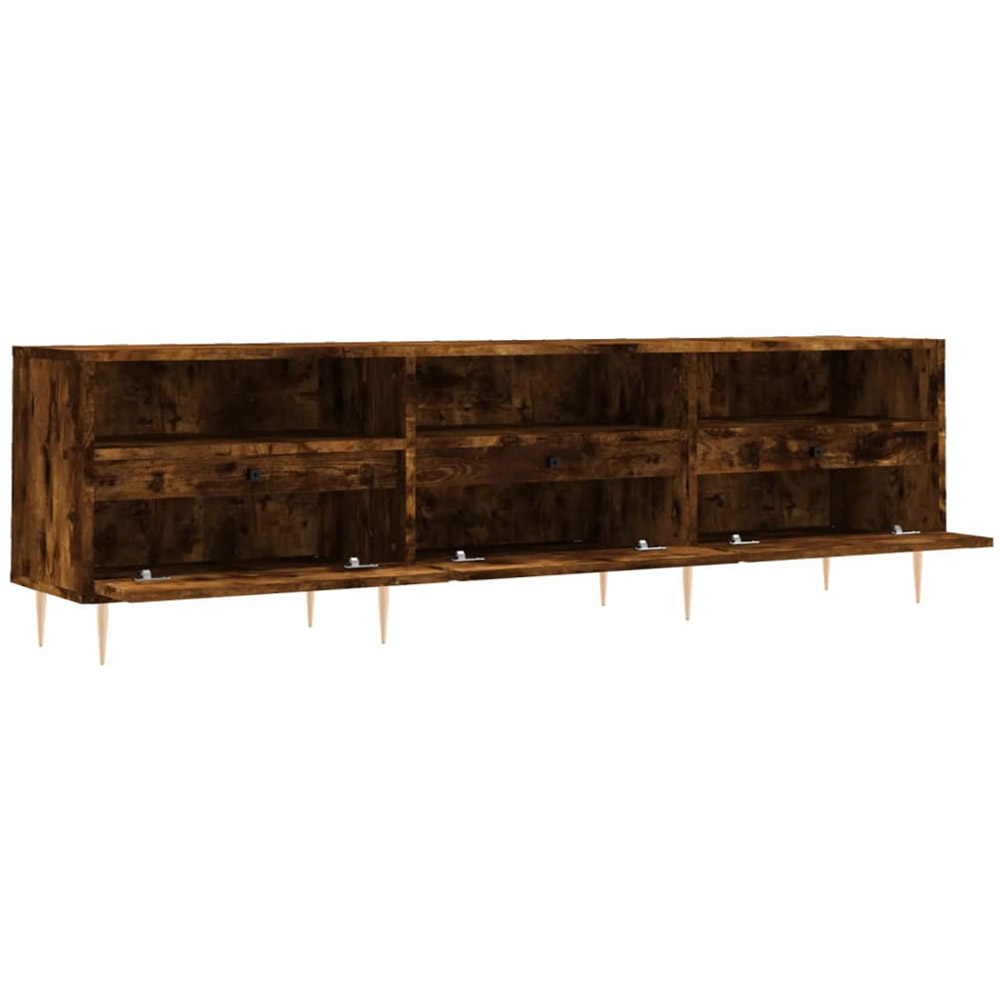 vidaXL 3 Door 3 Shelf Smoked Oak TV Cabinet Image 6