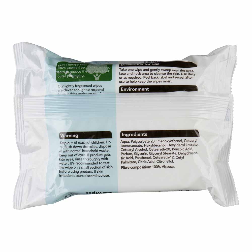 Skin Therapy Normal and Combination Skin Face Wipes 25 Pack Image 2