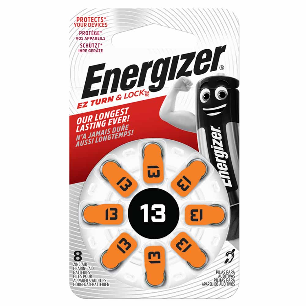 Energizer 13 1.4V Hearing Aid Batteries 8 pack Image 1