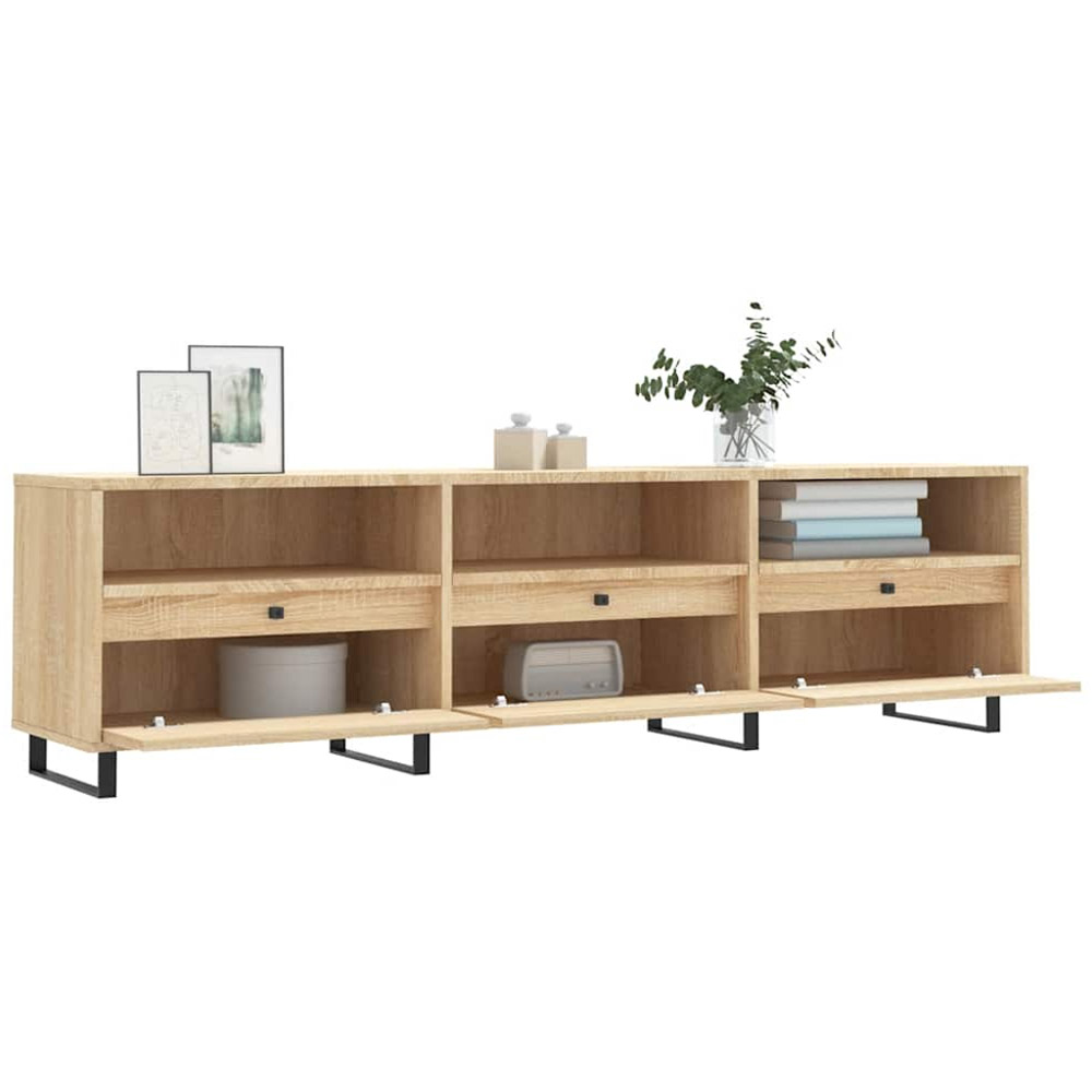 vidaXL 3 Door 3 Shelf Sonoma Oak TV Cabinet Image 4