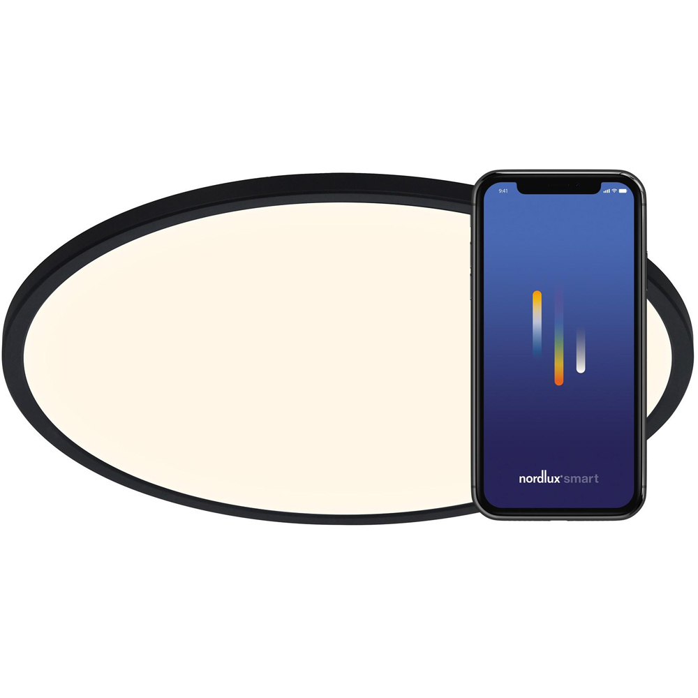 Nordlux Oja Smart 42 2300 Lumens 2700-6500K Black LED Ceiling Light Image 6