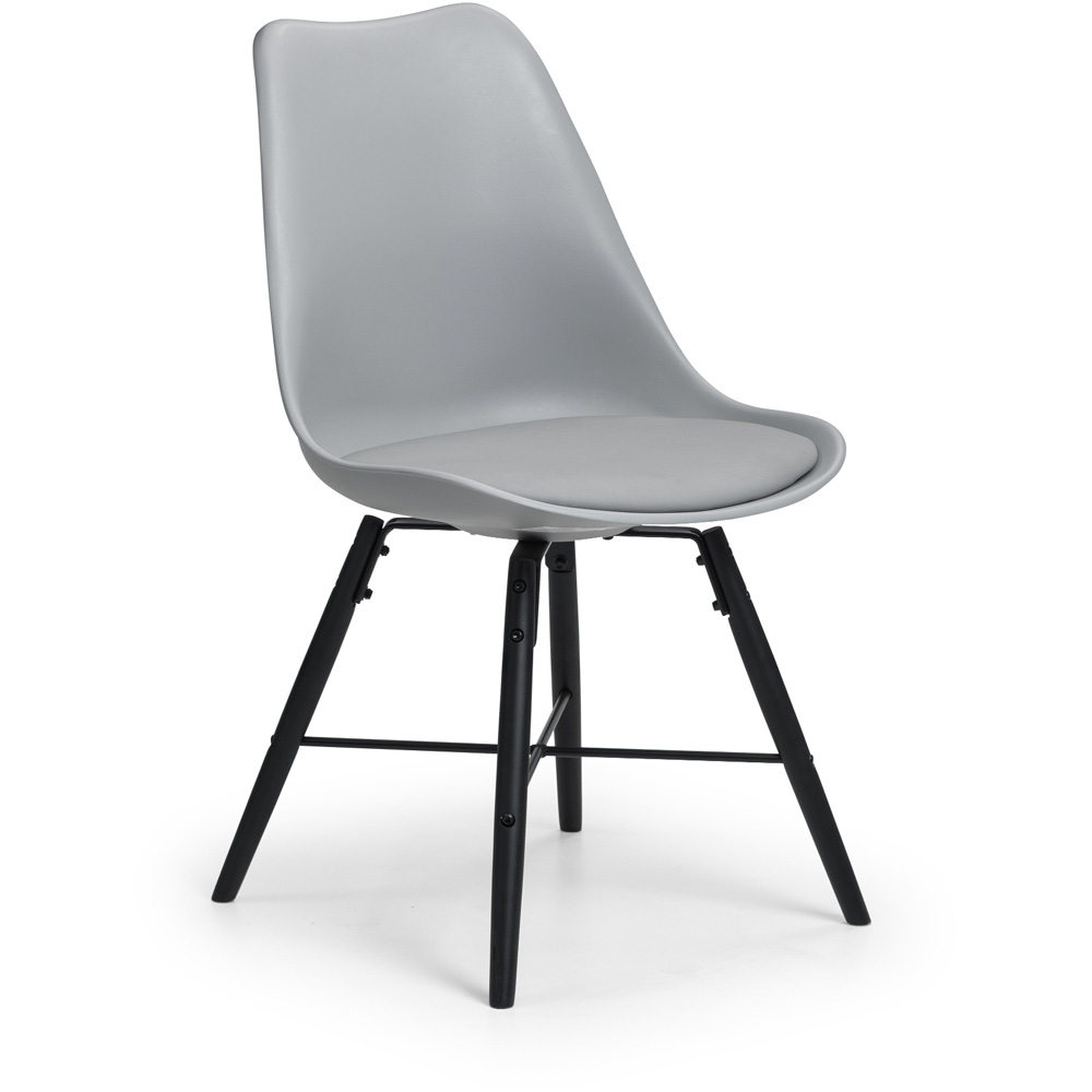 Julian Bowen Kari Set of 2 Grey and Black Dining Chair Image 3