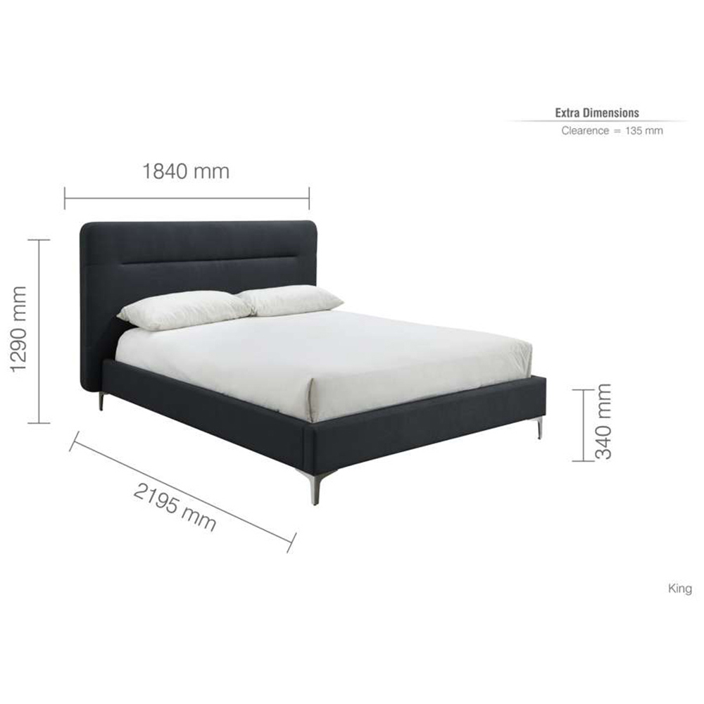 Finn King Size Charcoal Bed Frame Image 9