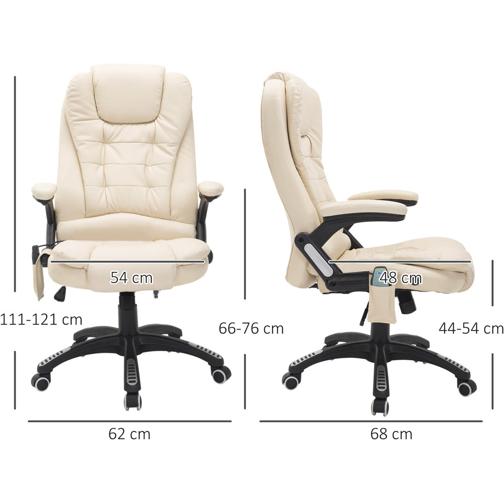 Portland Cream Faux Leather Swivel Office Chair Image 7