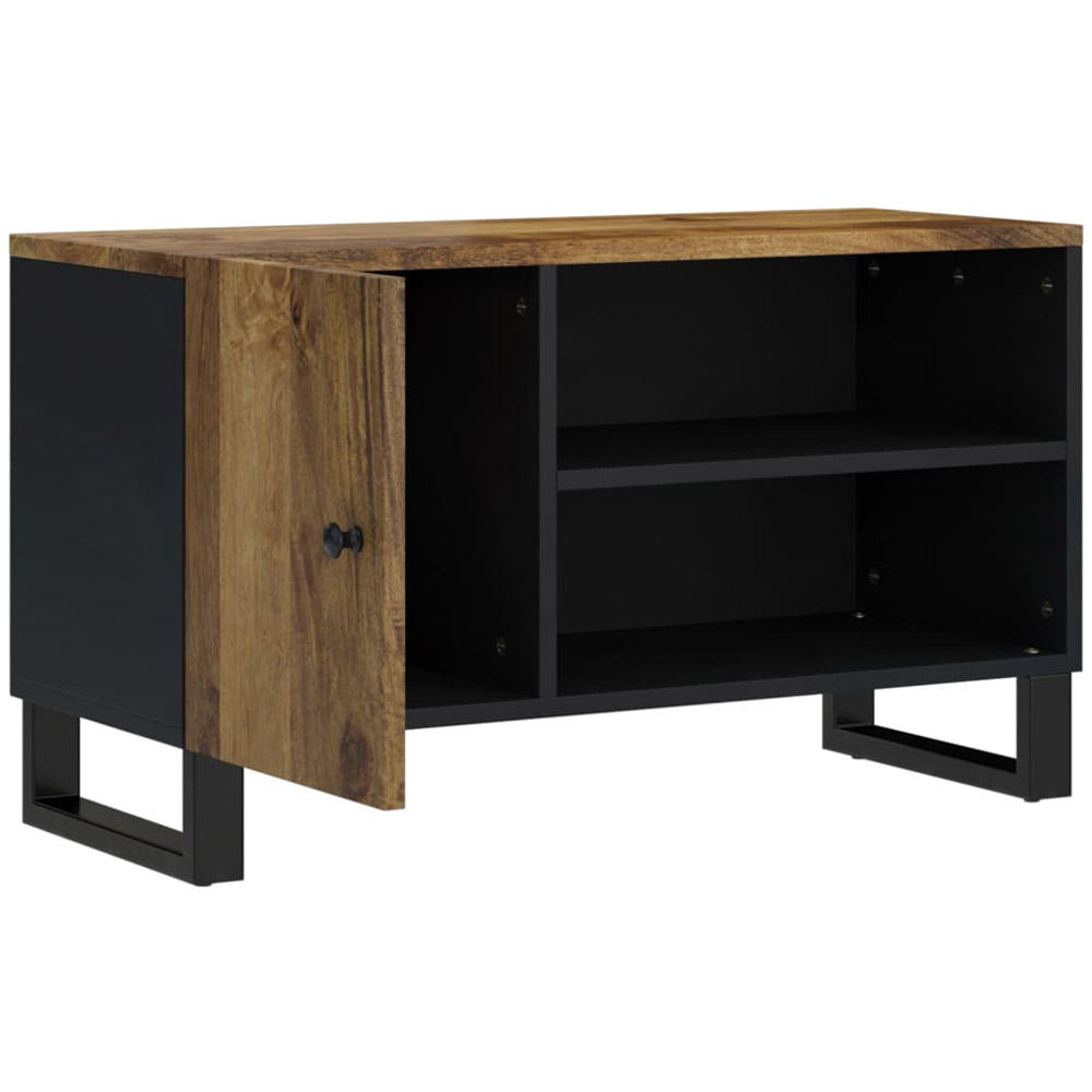 vidaXL Single Door 2 Open Shelf Honey Brown Solid Wood Mango TV Cabinet Image 3