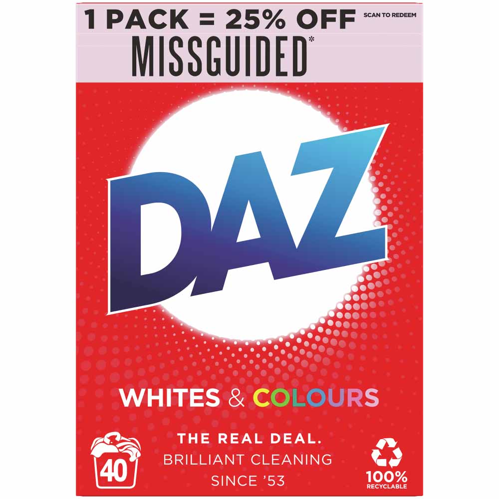 Daz Washing Powder For Whites & Colours 2.6Kg 40 Washes Image 2