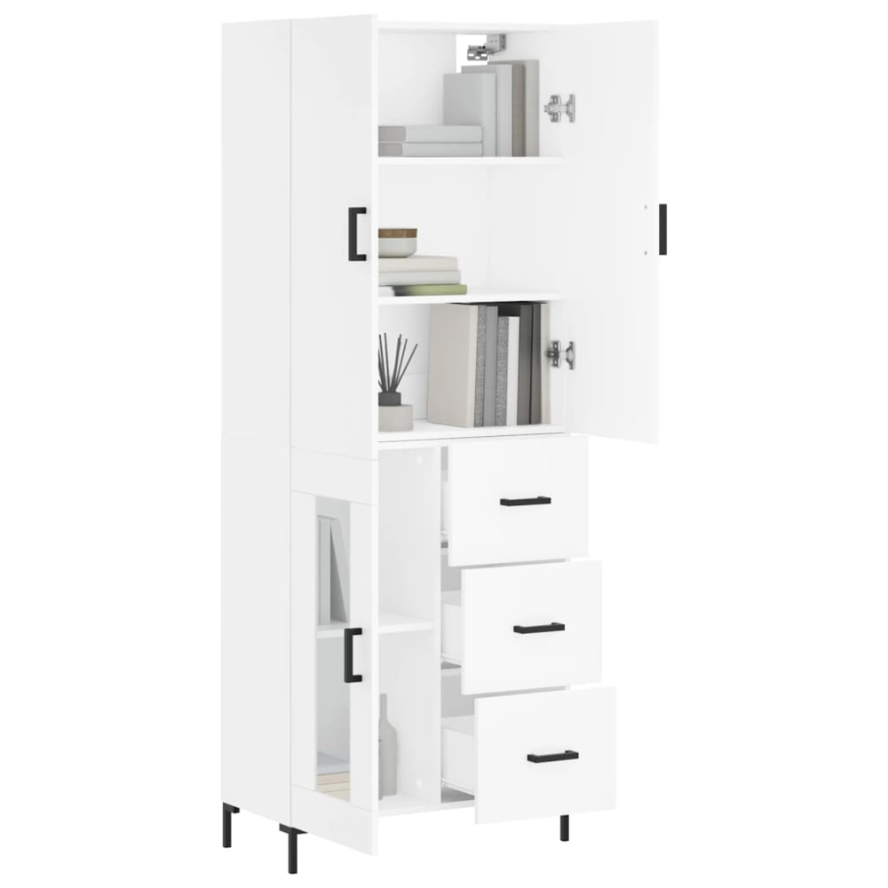 vidaXL 3 Door 3 Drawer White Highboard Image 3