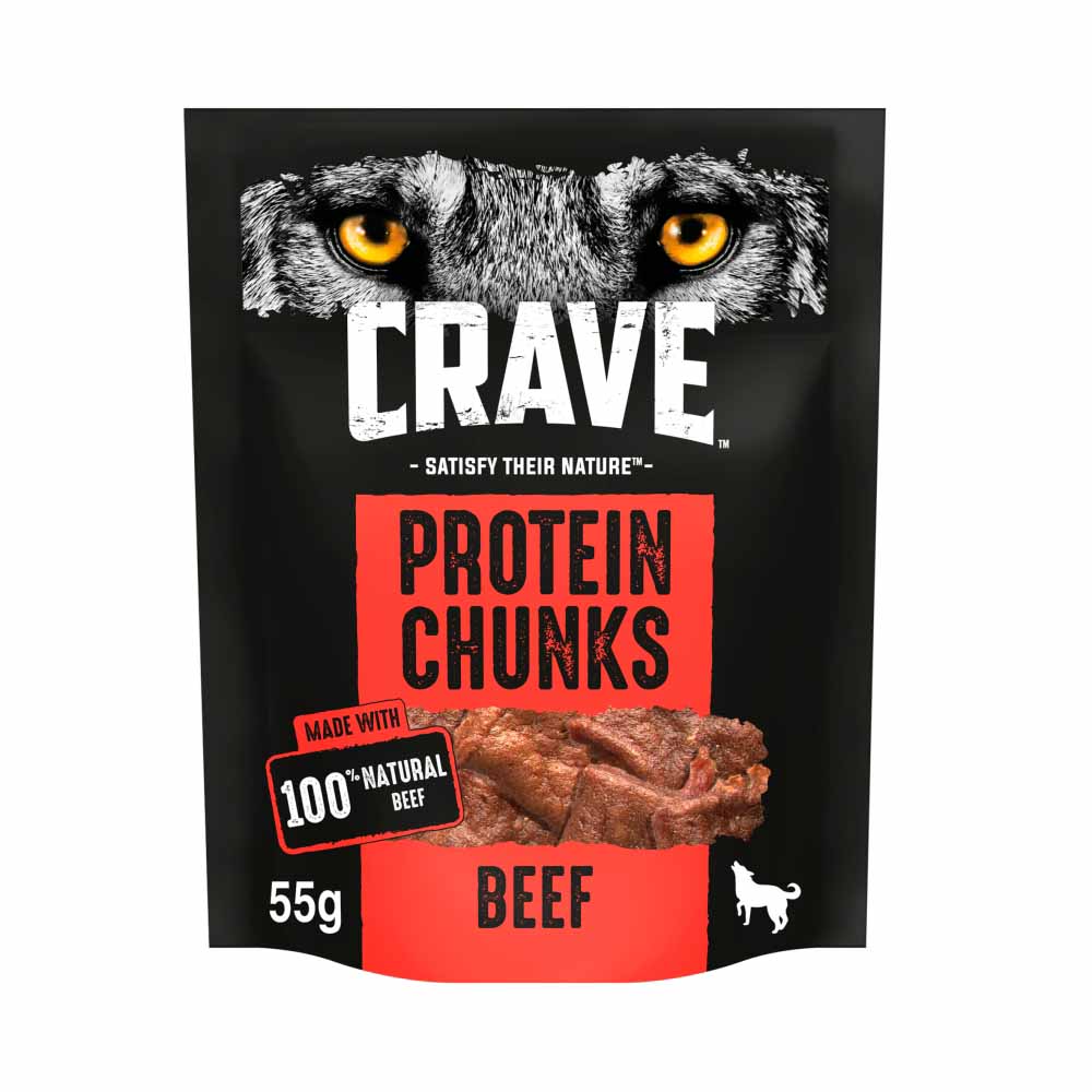 CRAVE Protein Chunks with Beef Dog Food 55g Wilko