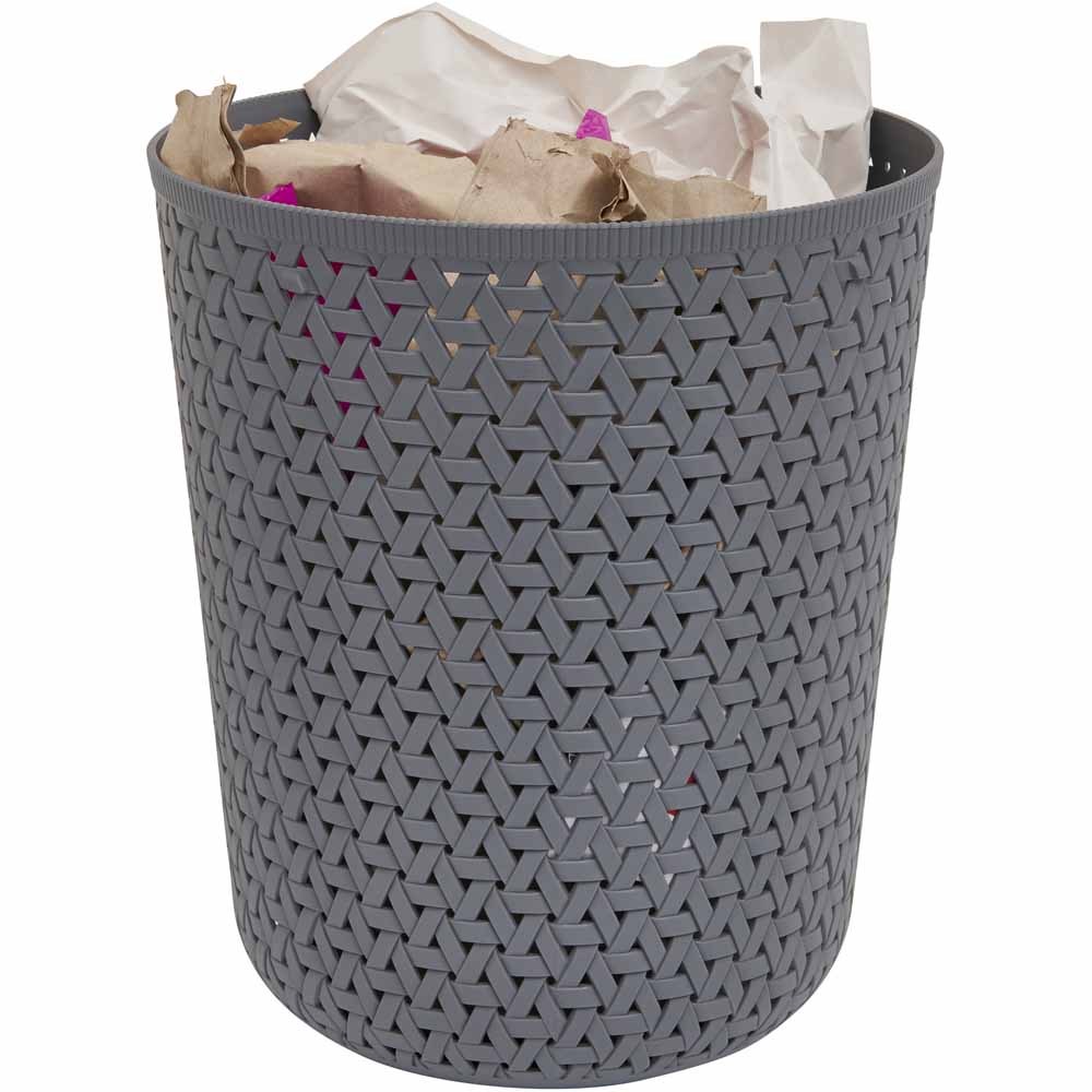 Wilko Grey Round Storage Basket Medium Wilko