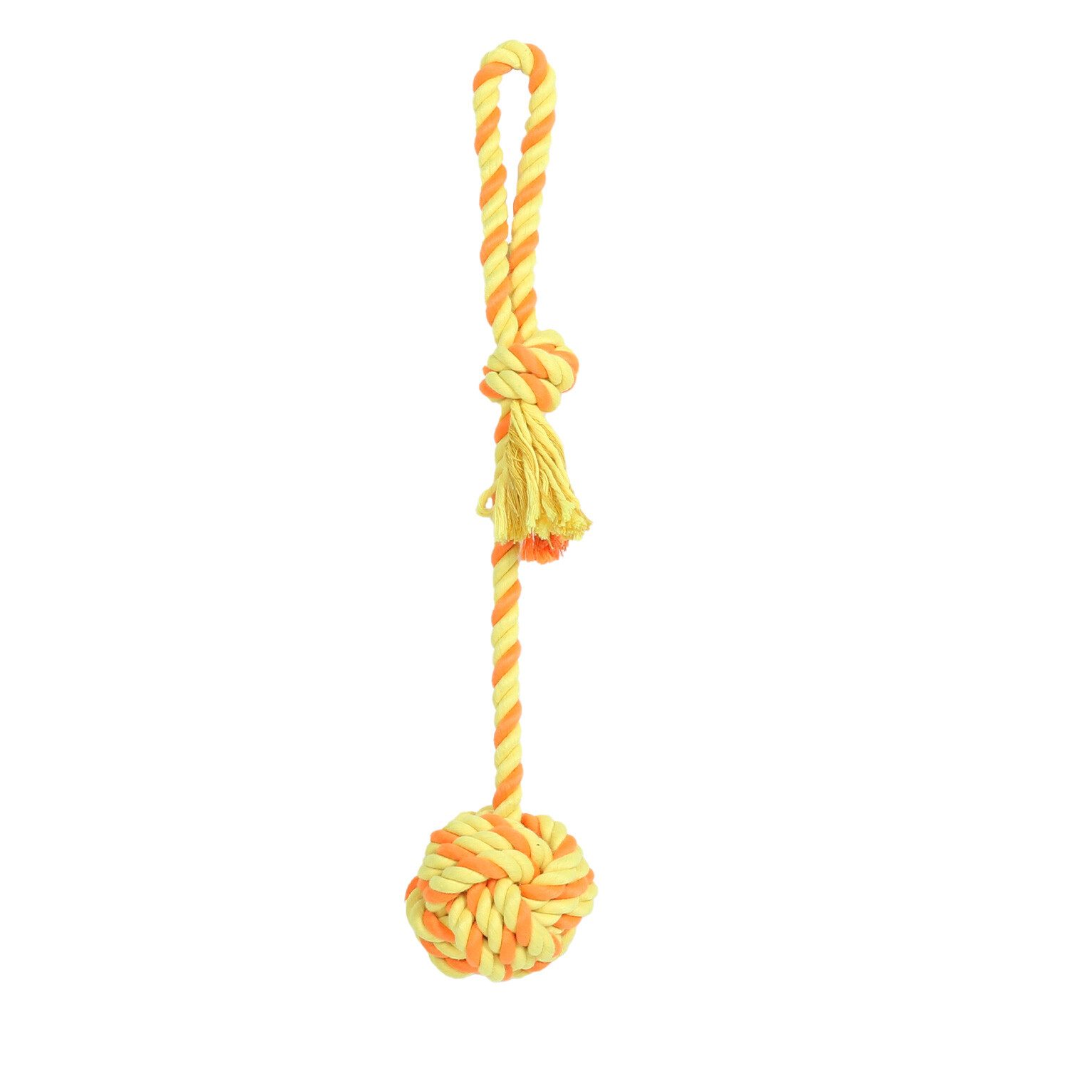 Single Clever Paws Knotted Ball on a Rope Dog Toy in Assorted styles Image 4