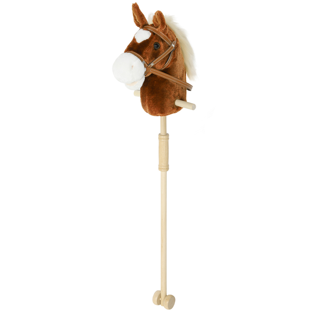 Tommy Toys AIYAPLAY Ride On Wooden Stick Horse Toy with Wheels Pony Sound Effects Image 1