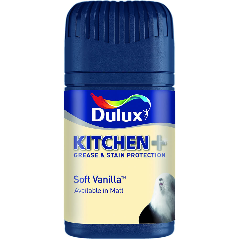 Dulux Kitchen+ Matt Emulsion Paint Tester Pot     Soft Vanilla 50ml Image 1