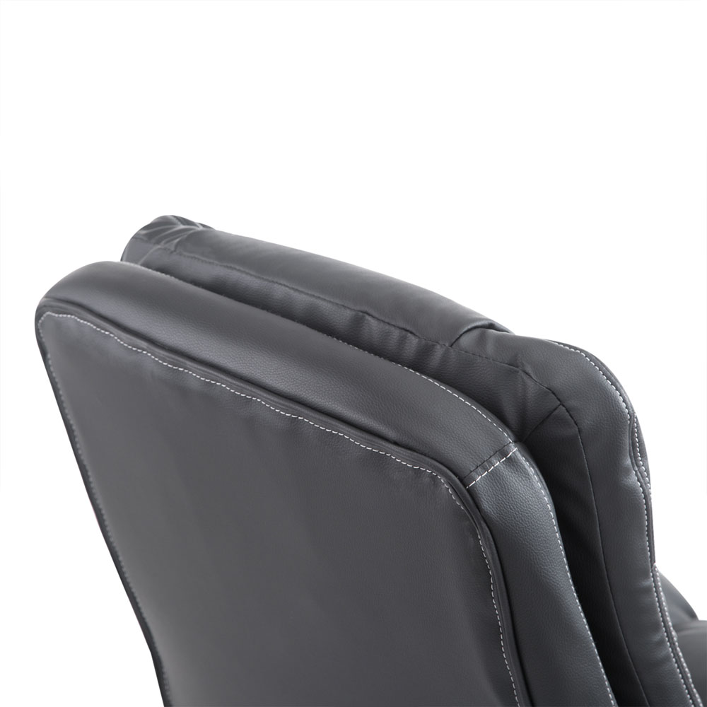 Portland Black PU Leather Swivel Office Chair Image 4