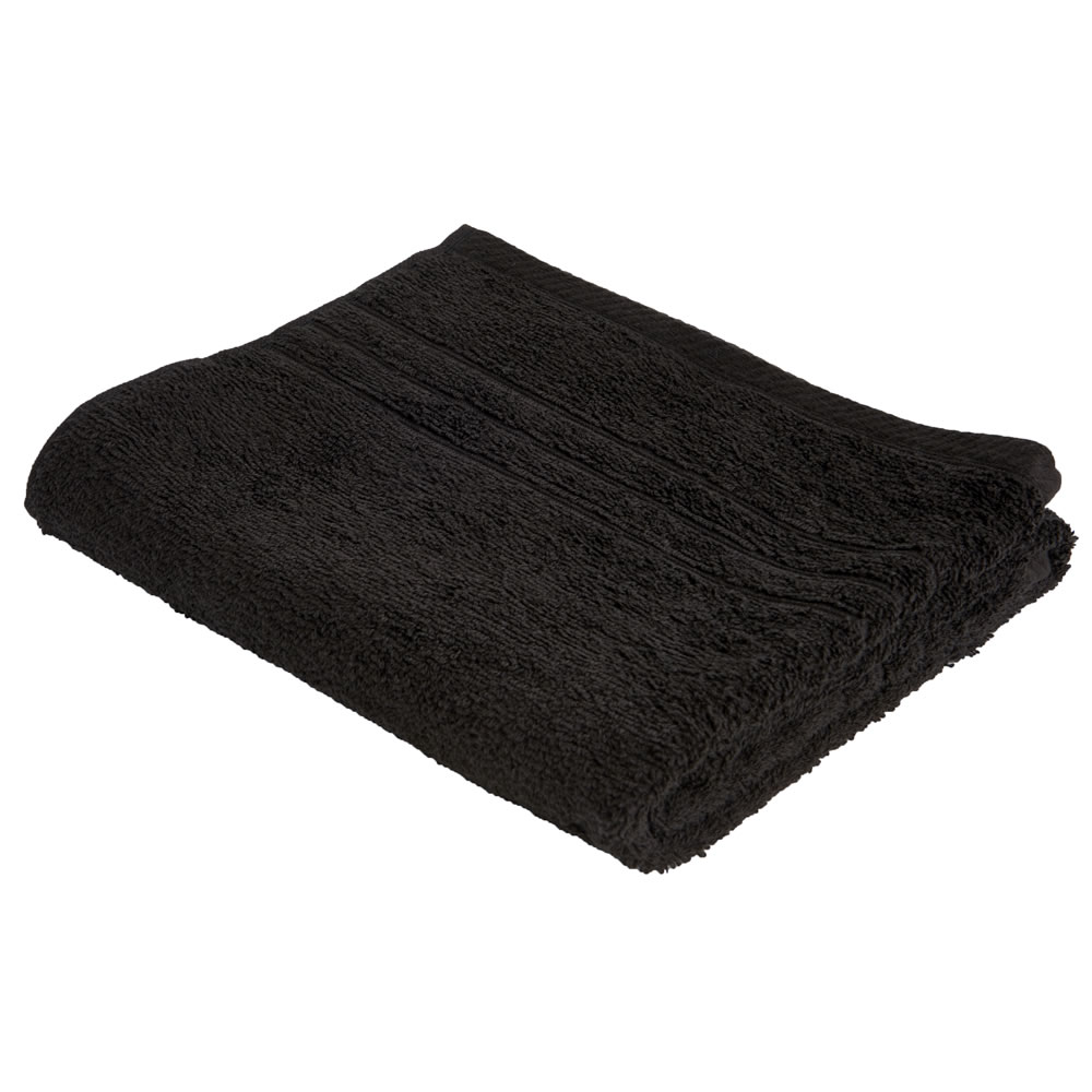 Wilko Black 100% Cotton Hand Towel Image 1