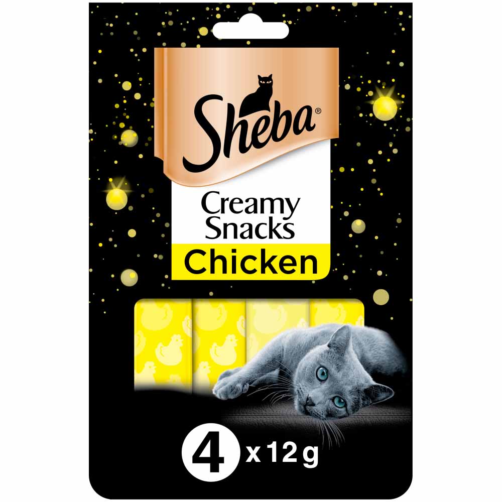 Sheba Creamy Snacks Chicken Cat Treats 4 x 12g Image 1