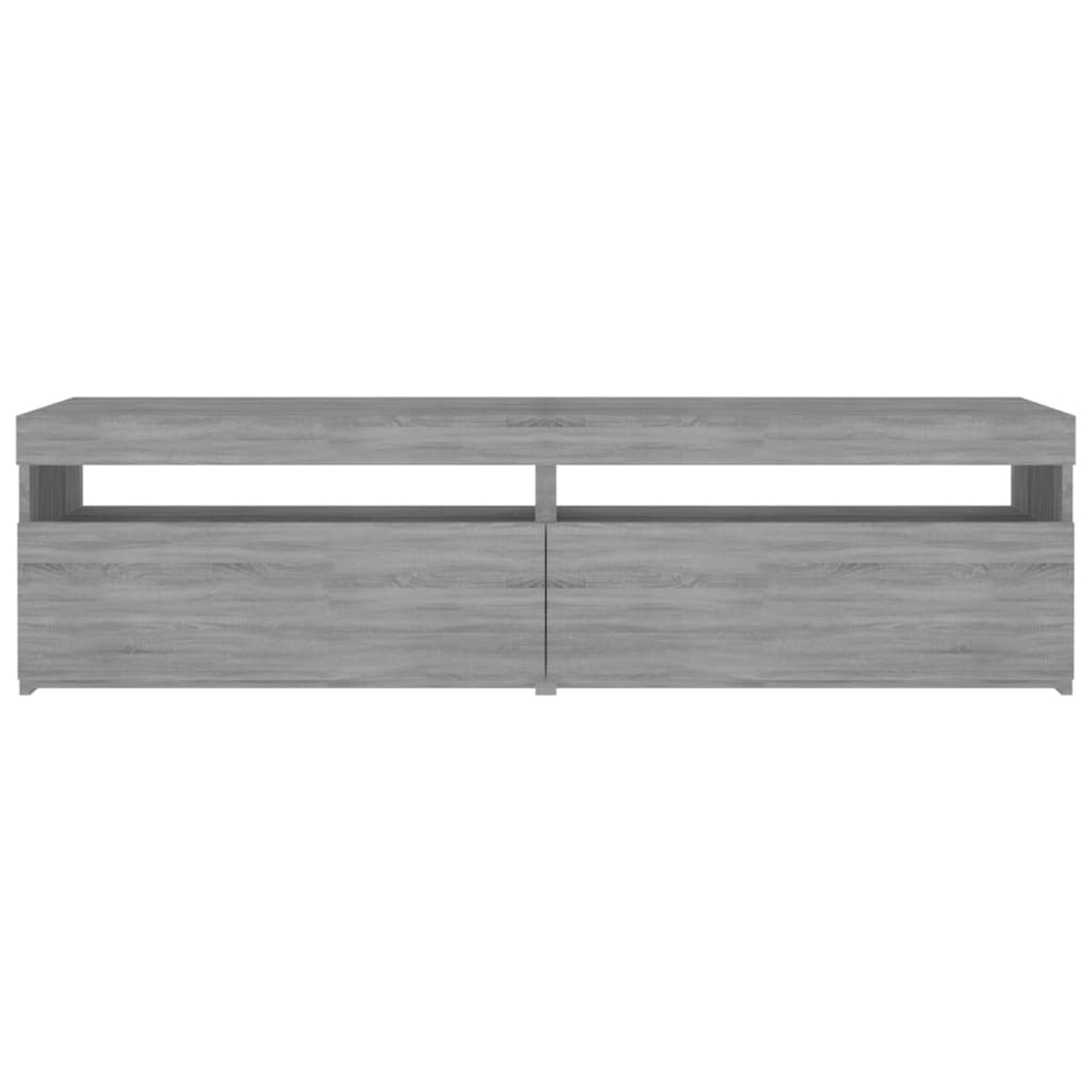 vidaXL 2 Door 2 Shelf Grey Sonoma TV Cabinet with RGB LED Lights 2 Pack Image 3