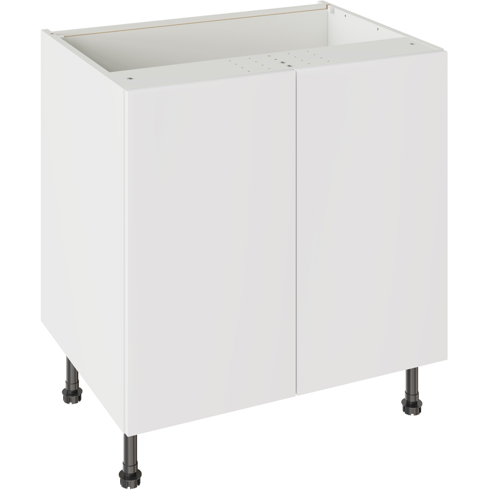 Kitchen Kit Slab Matt White Base Kitchen Cabinet Flatpack 800mm Image 1