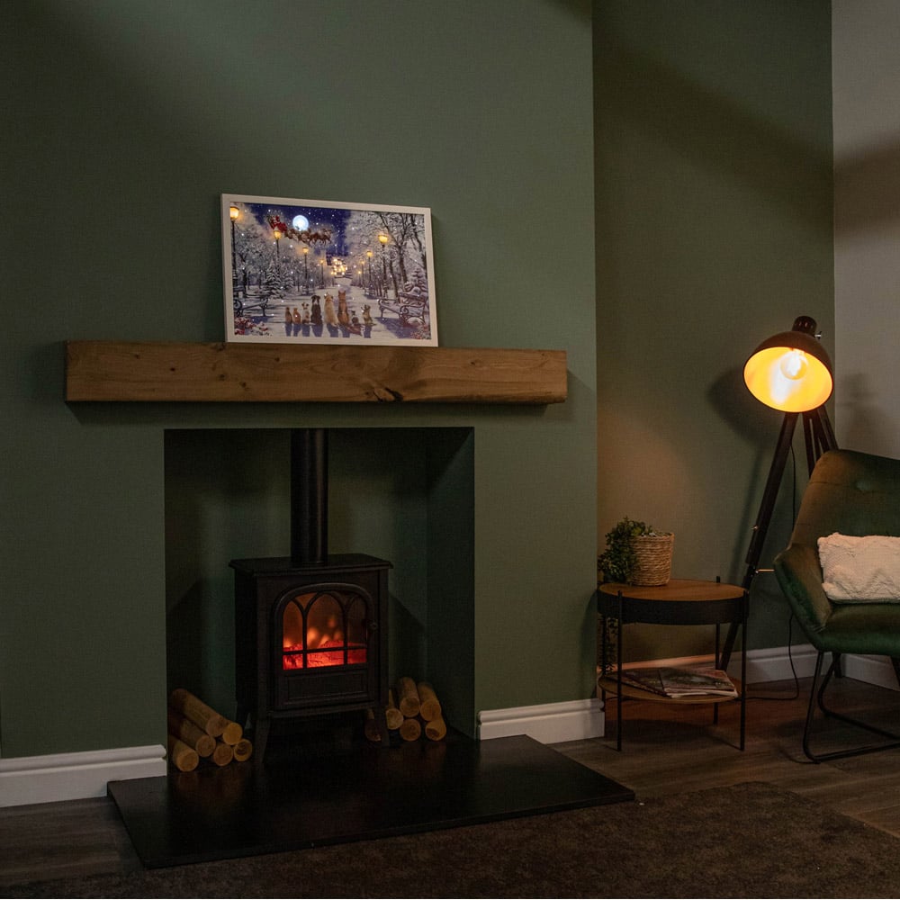 Samuel Alexander Cats and Dogs Scene Light Up Christmas Canvas 40 x 60cm Image 2