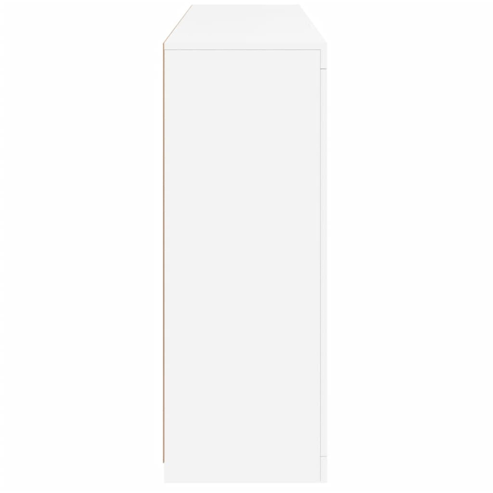 vidaXL 2 Door 6 Shelf White LED Sideboard 3 Piece Image 6
