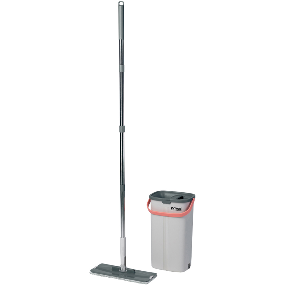 AMOS Eezy Clean Flat Mop and Bucket Set Image 1