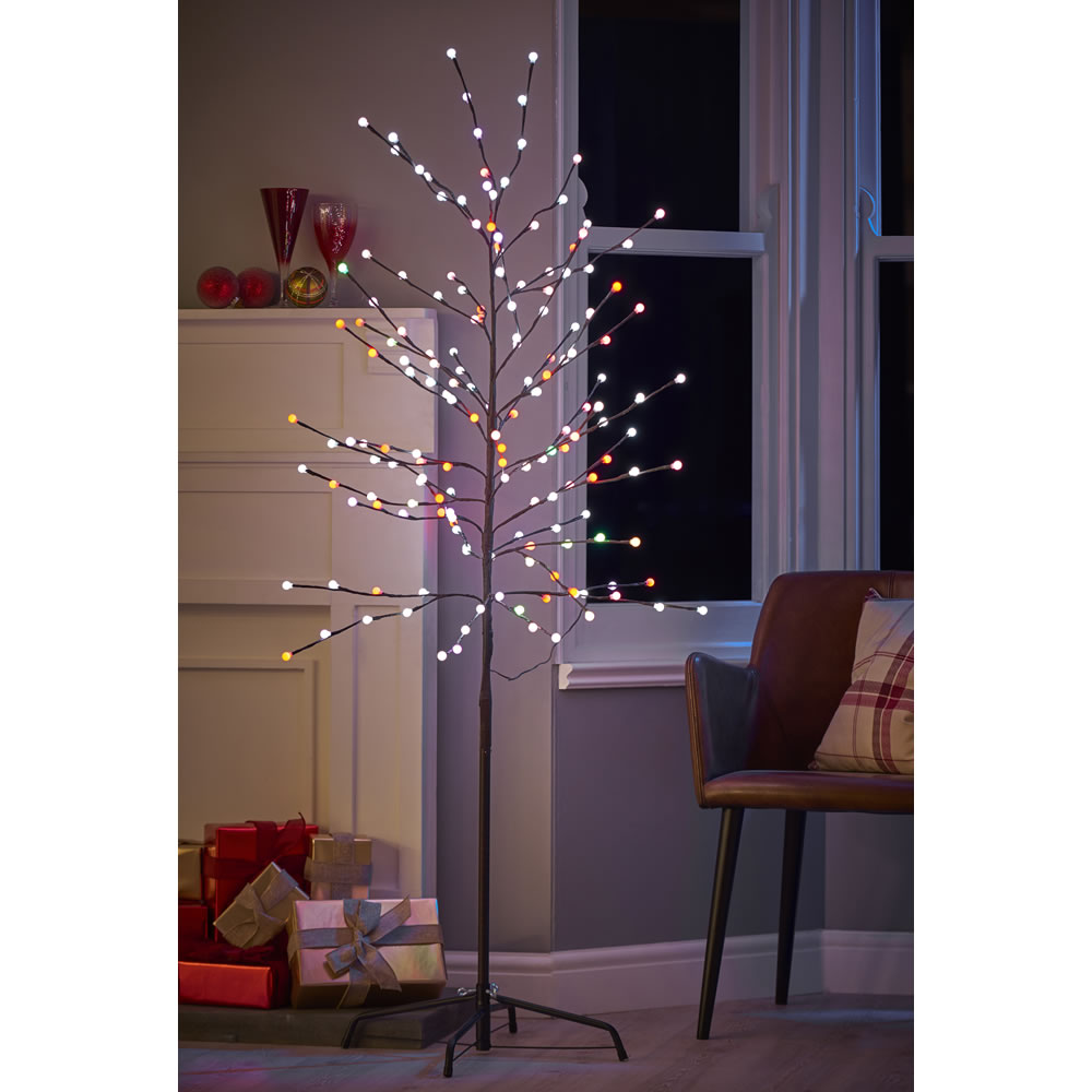 Wilko 6ft Colour Changing Indoor Twig Christmas Tree Wilko