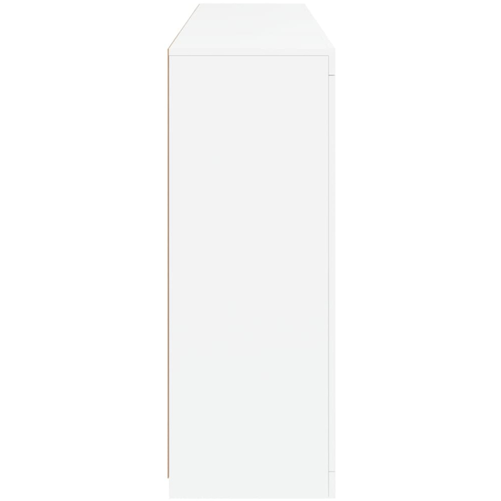 vidaXL 2 Door 12 Shelf White LED Sideboard 3 Piece Image 6