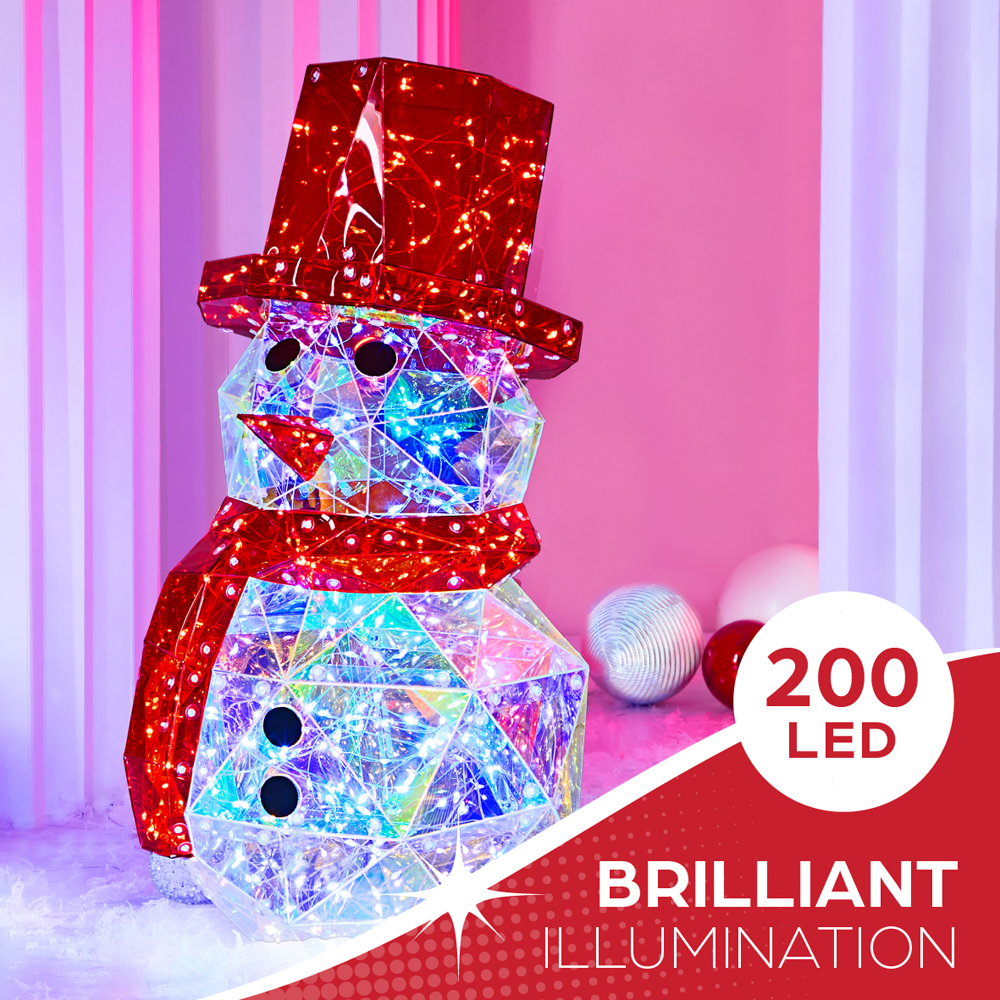 The Christmas Workshop 200 Cool White LED Iridescent Snowman Christmas Decoration 40cm Image 10