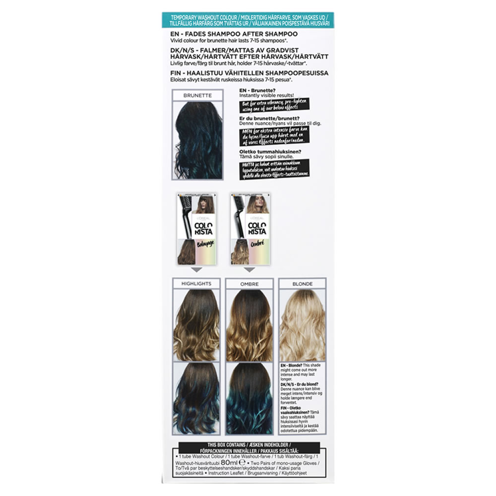 L’Oréal Paris Colorista Washout Turquoise Hair Semi-Permanent Hair Dye Image 3
