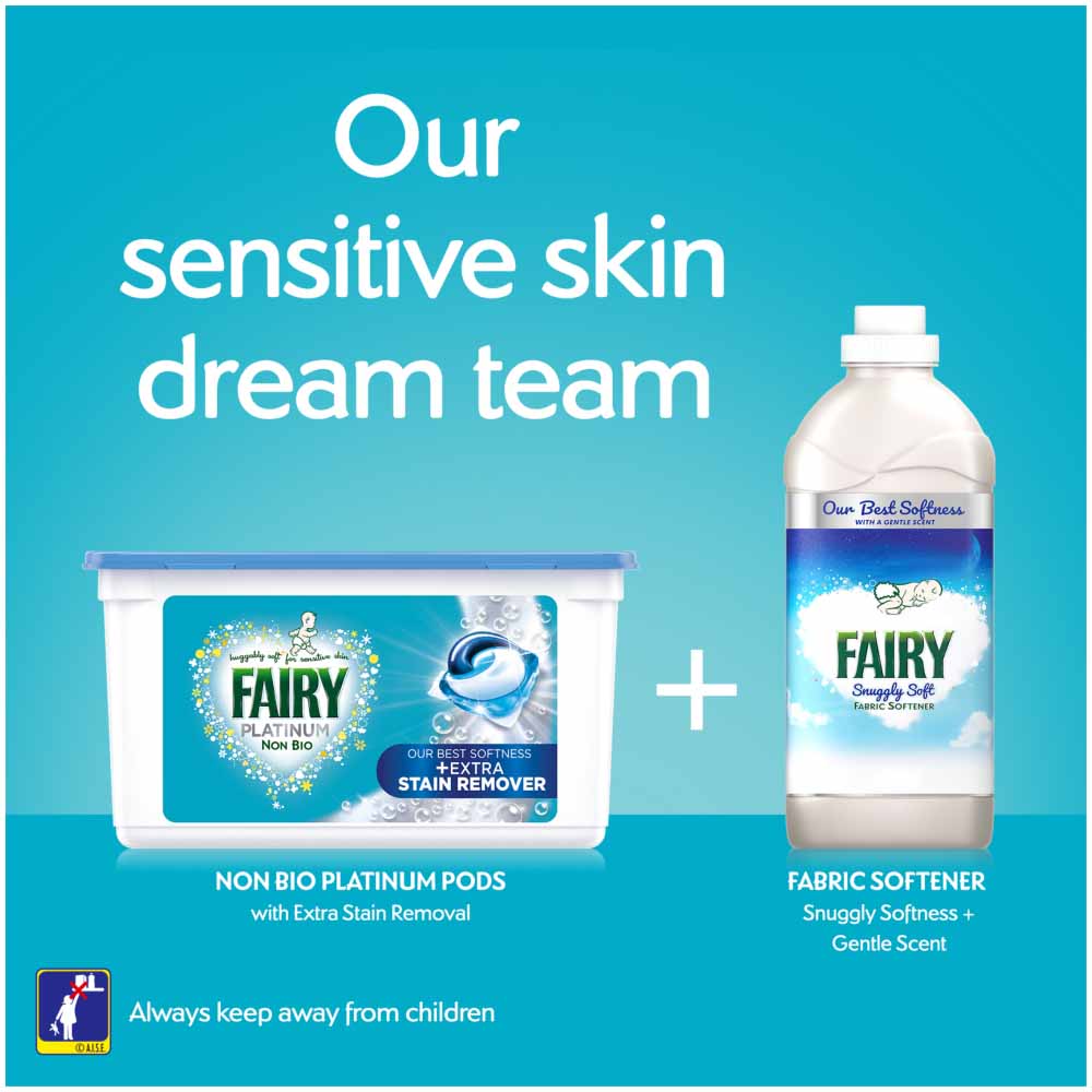 Fairy Platinum +Stain Remover Non Bio Pods Washing Liquid Capsules for Sensitive Skin 30 Washes Image 6