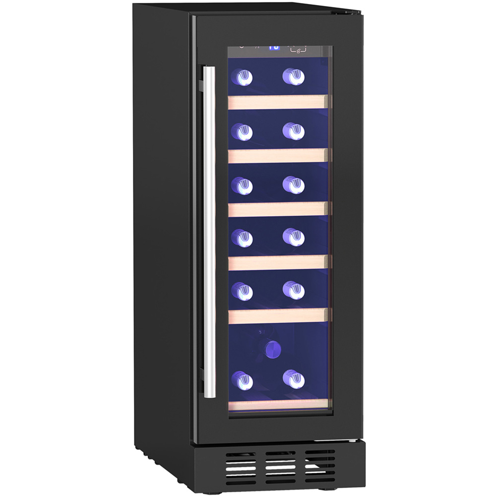 HOMCOM 800-243V70BK Black 19 Bottle Freestanding Wine Cooler Fridge Image 1