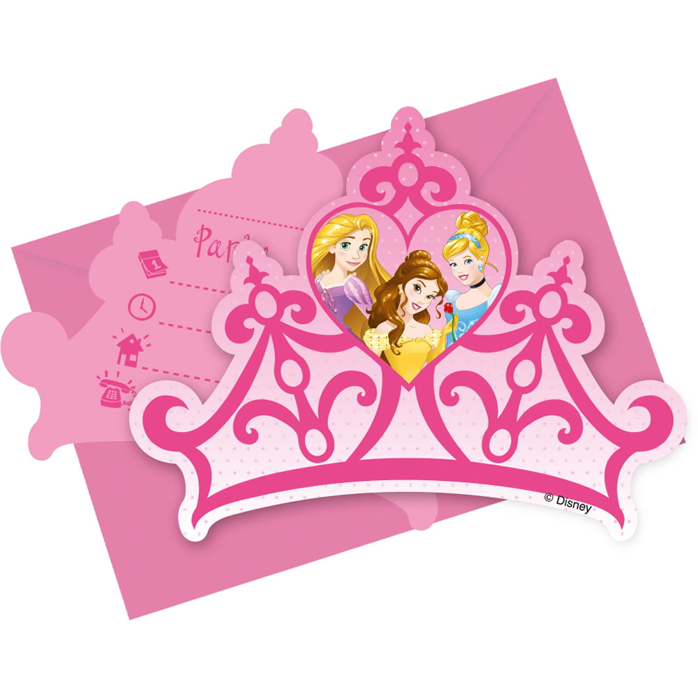 Disney Princess Party Invitations 6pk Image