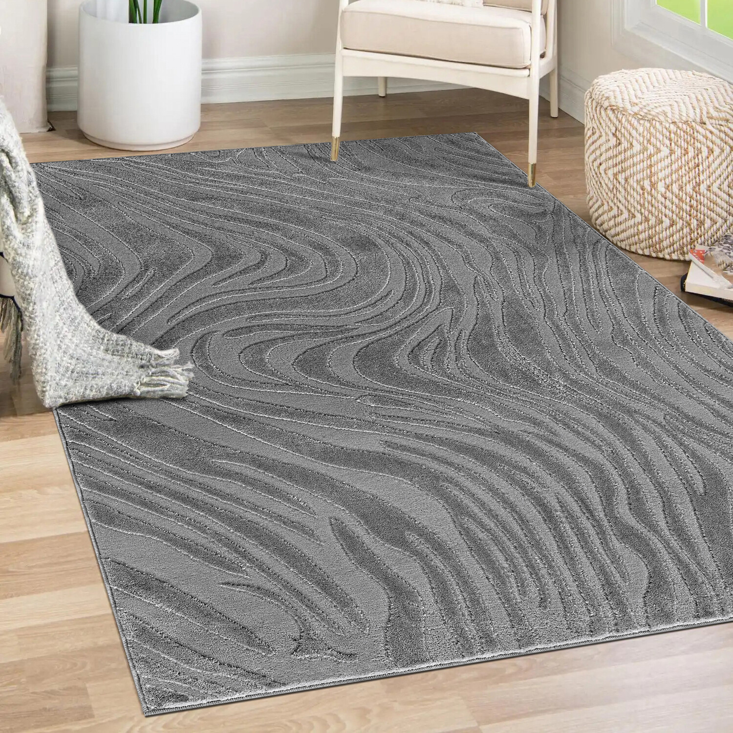 Boutique Wave Rug - Dark Grey / 160cm Image 2