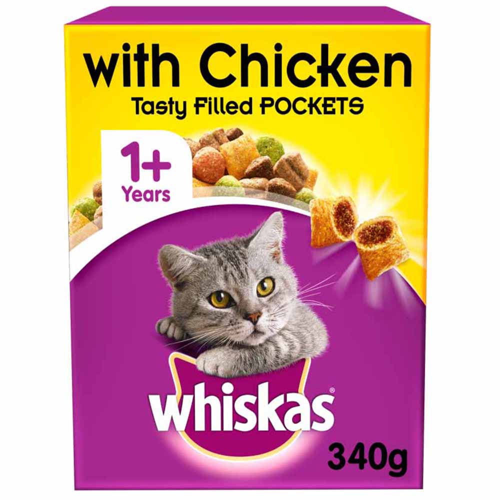 Whiskas Complete Chicken Flavour Dry Cat Food 340g Image 1