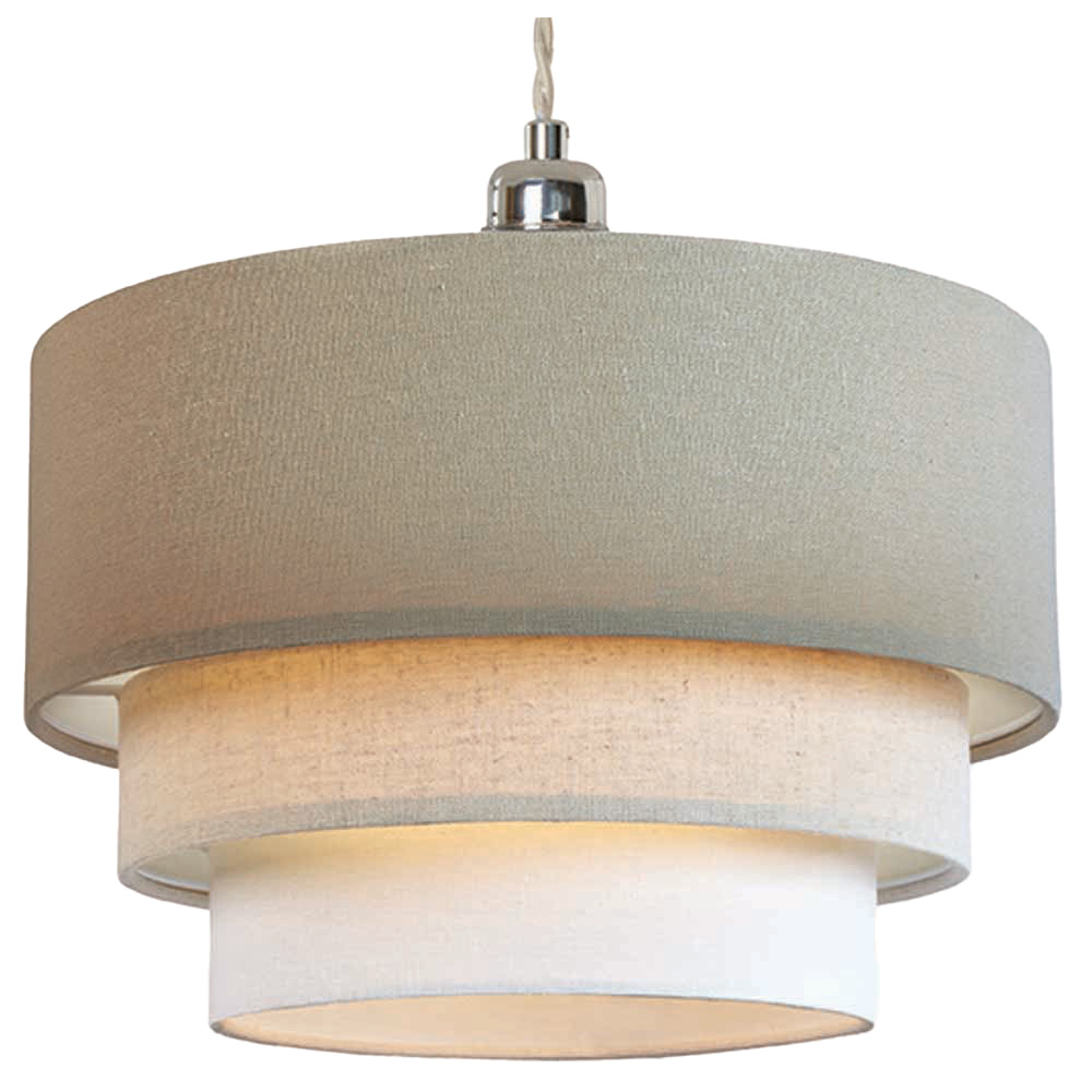 The Lighting and Interiors Taupe 3 Tier Pendant Shade Image 1