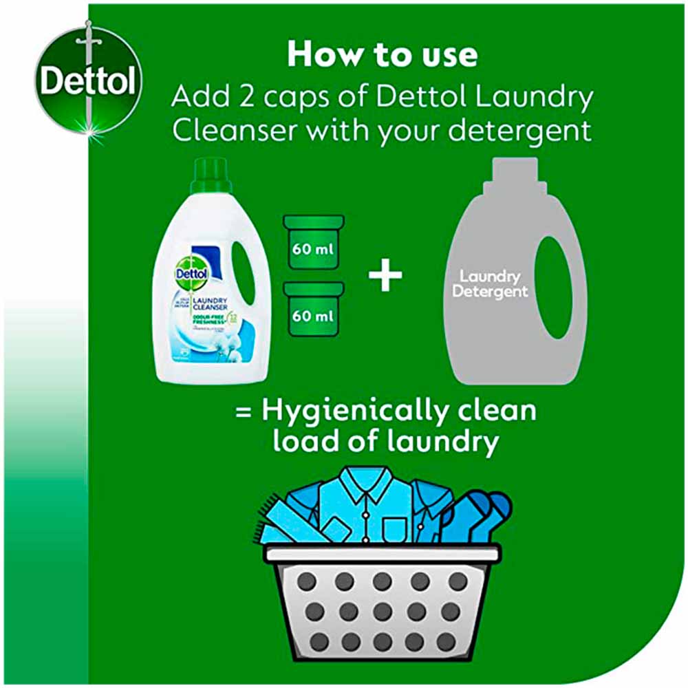 Dettol Fresh Cotton Antibacterial Laundry Sanitiser 2.5L Image 4