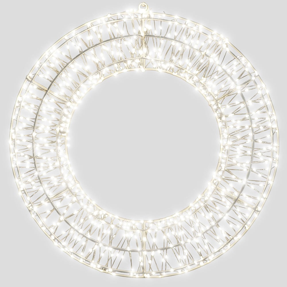 Xmas Haus Cool White LED Metal Wreath 50cm Image 3