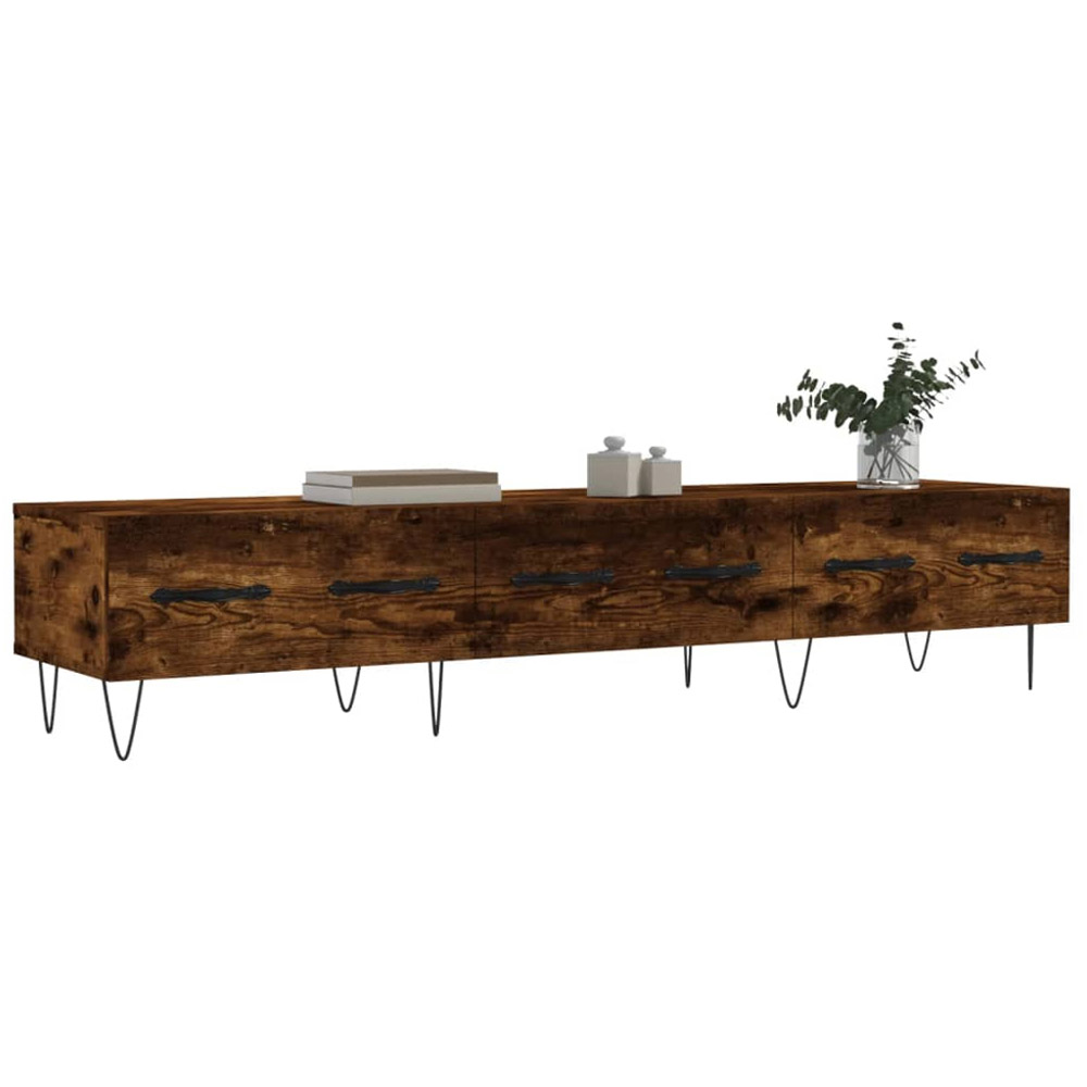 vidaXL 3 Drawer Brown TV Cabinet with Metal Legs Image 3