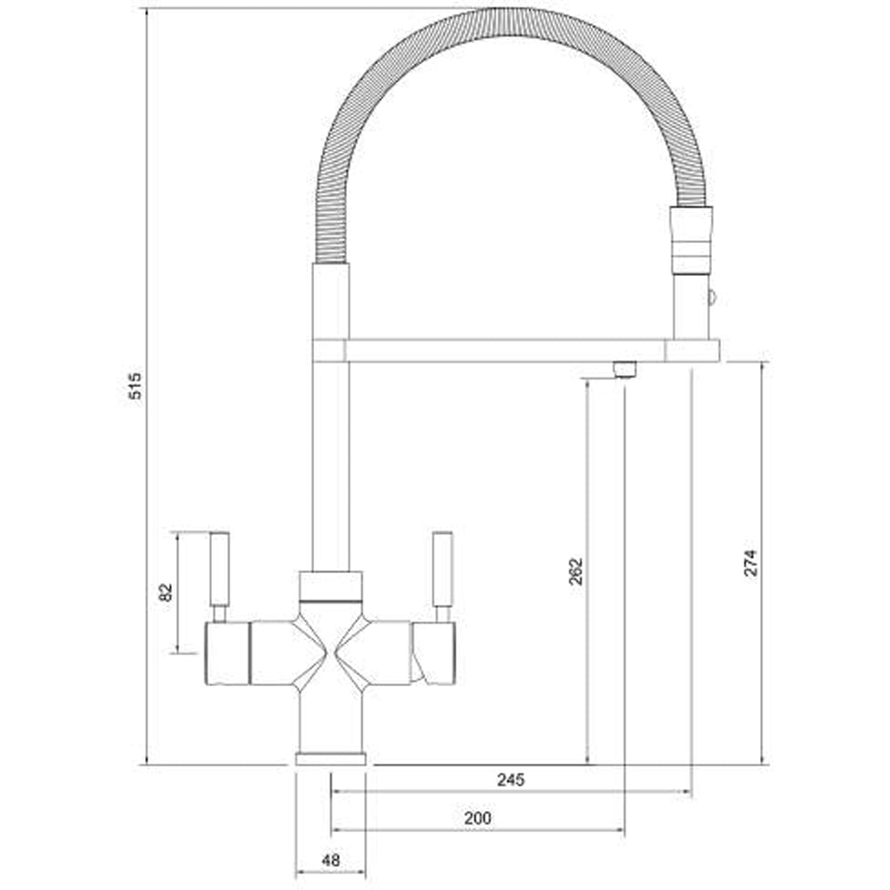 Reginox Aquqbezi CH Polished Chrome 4 in 1 Hot Water Tap Image 4