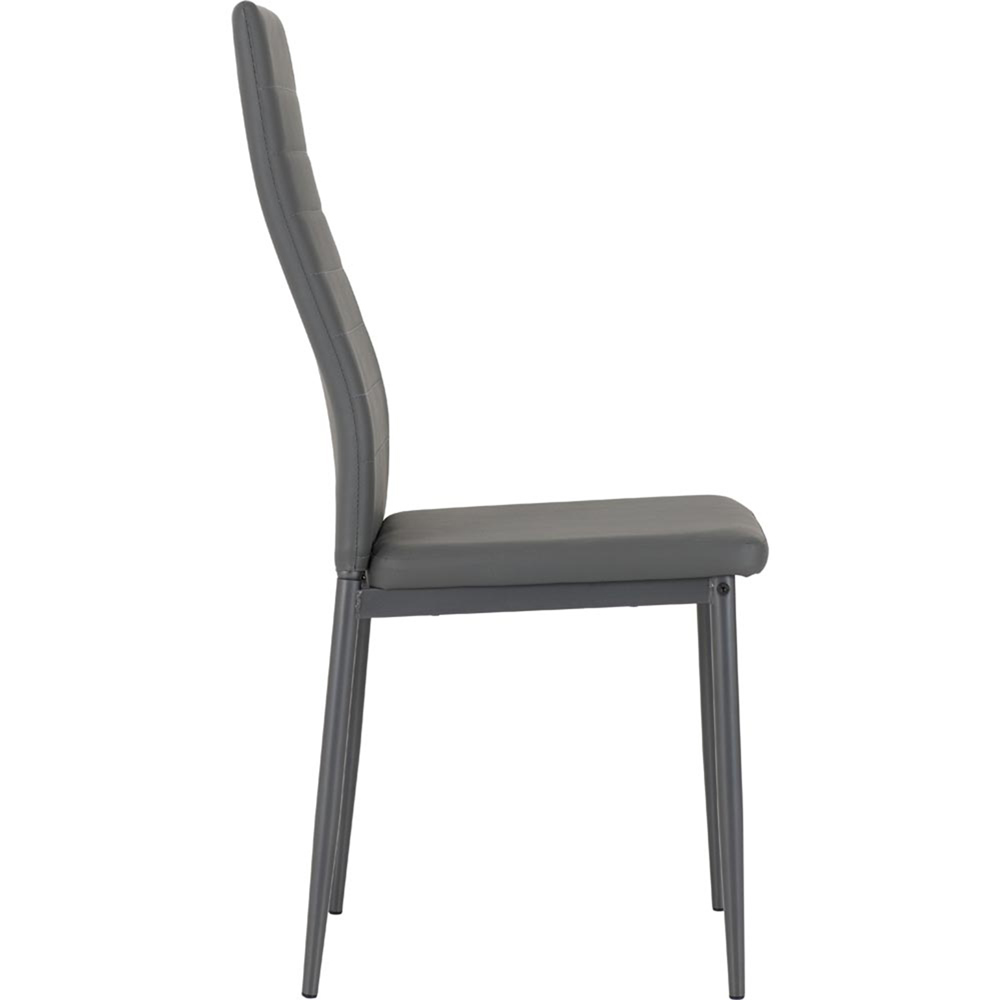 Seconique Abbey Set of 2 Grey PU Dining Chair Image 5