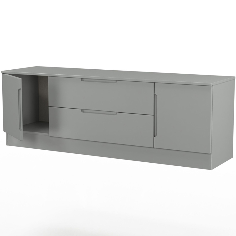 Crowndale Milan 2 Door 2 Drawer Dusk Grey Wide TV Unit Ready Assembled Image 6