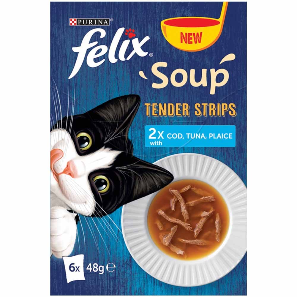 Felix Soup Tender Strips Fish Selection Cat Food 6 × 48g Image 2