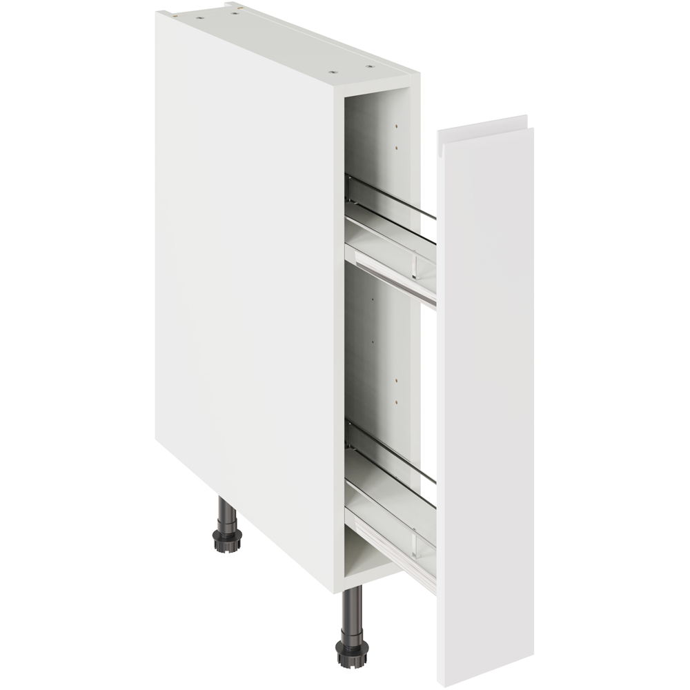 Kitchen Kit J-Pull Matt White Pull Out Base Kitchen Cabinet Flatpack 150mm Image 1