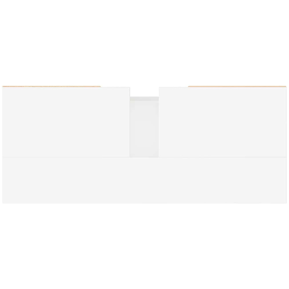 vidaXL Single Door 4 Shelf High Gloss White Bathroom Cabinet Image 9