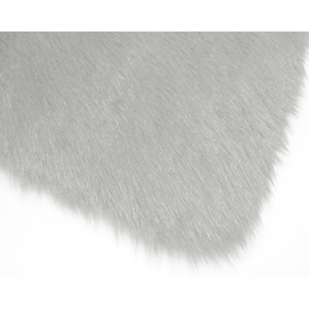 Faux Fur Rug Grey 75 x 90cm Image 2