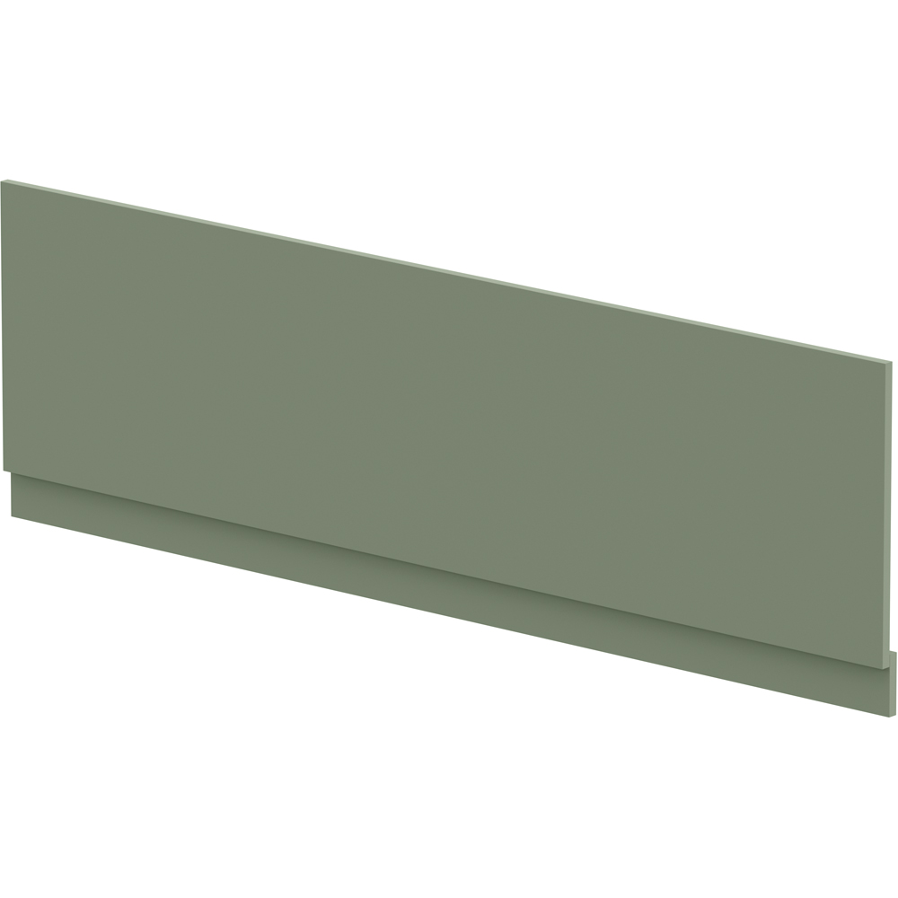 nuie Hudson Reed Satin Green Straight Bath Front Panel with Plinth 1800mm Image 1