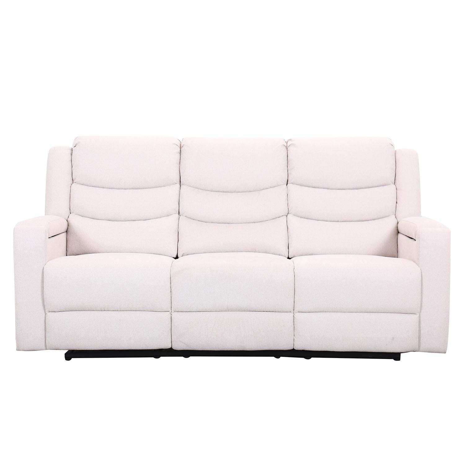Heritage 3 Seater Ivory Recliner Sofa Image 2