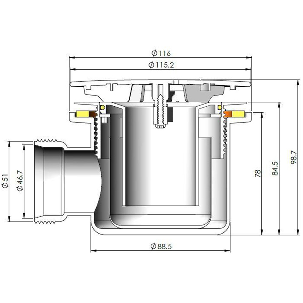 nuie Matt White Fast Flow Shower Waste Image 2