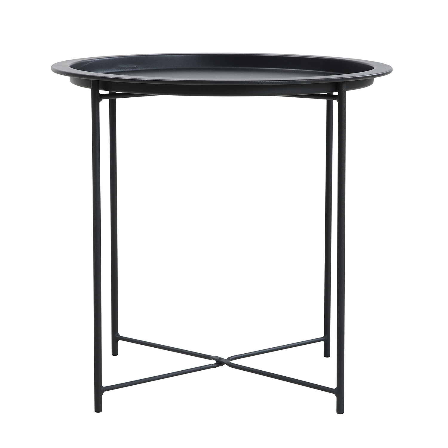 Black Round Folding Side Table Image 2